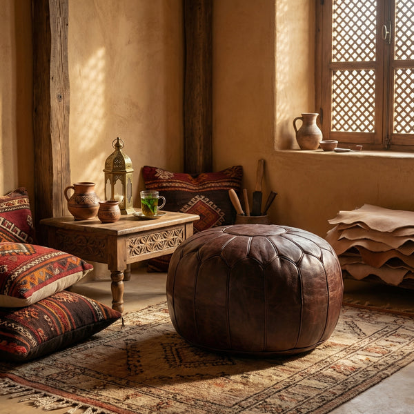 Leather Poufs