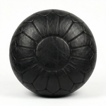 Black Moroccan Leather Pouf | Handmade Leather Ottoman | Black Boho Footrest | 100% Natural Leather | Floor Cushion Decor