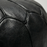 Black Moroccan Leather Pouf | Handmade Leather Ottoman | Black Boho Footrest | 100% Natural Leather | Floor Cushion Decor