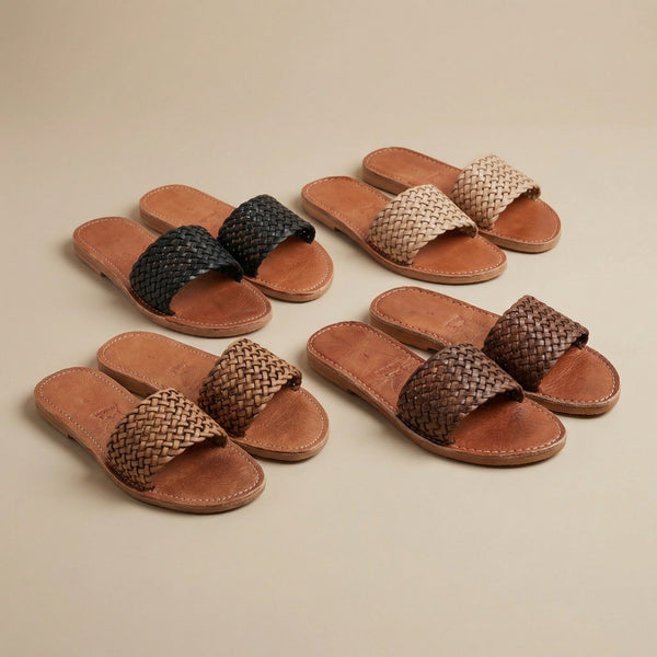Handmade Moroccan Leather Sandals: Boho Summer Slides